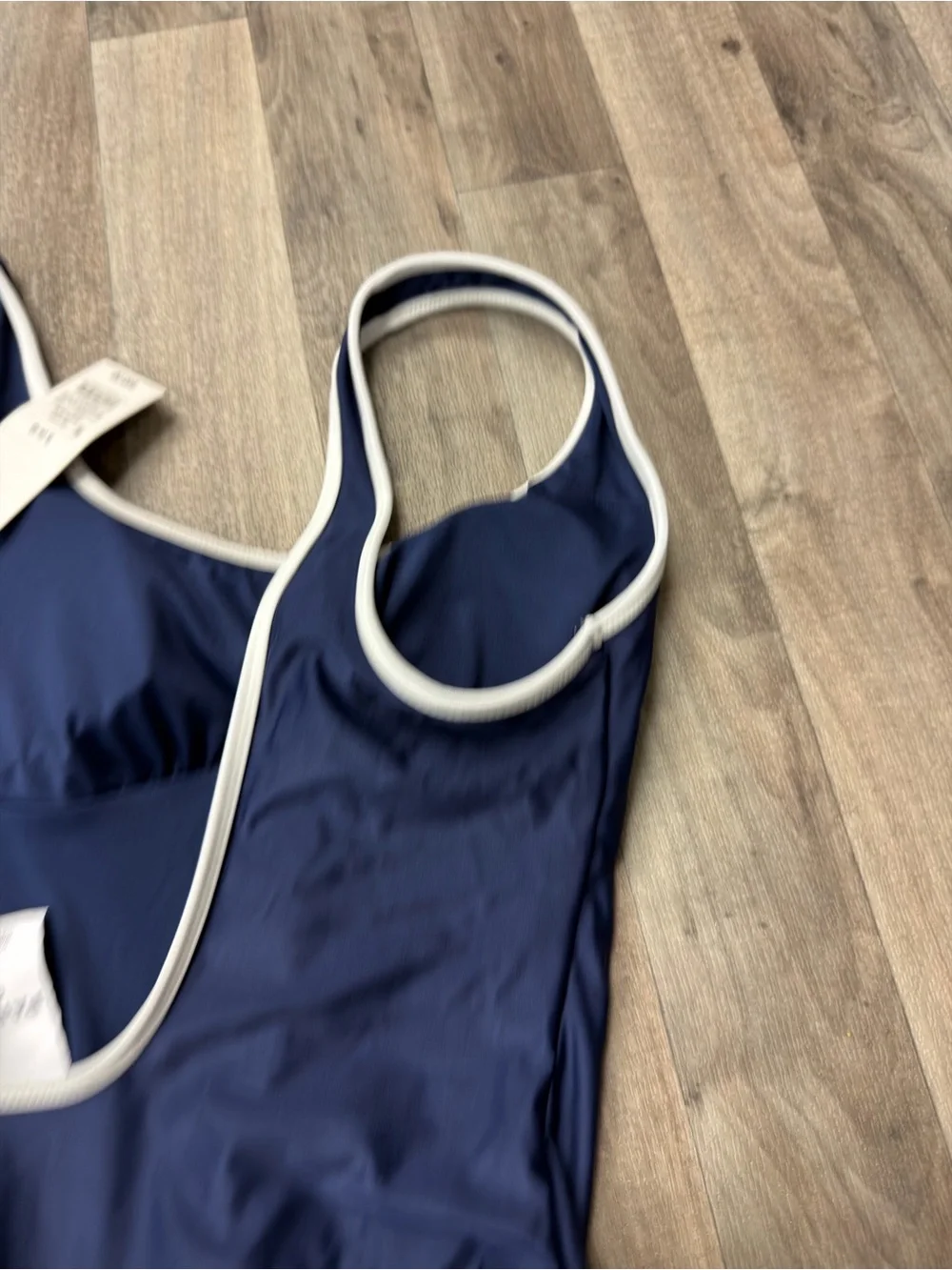 PARKE Navy One-Piece Swimsuit with White Trim NWT size small
